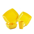16 pcs square color glaze ceramic dinnerware set dinner set luxury