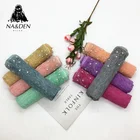 Hot sale new design muslim women solid viscose rhinestone hijab scarf fashion islamic crinkle cotton pearl hijab