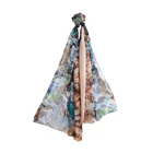 Factory Direct Custom Digital Printed Design 3-color Flower Shawl Women Logo Print Silk Scarf