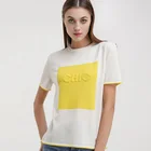 Short Printing Shortsleeve Top Quality Printing Letter Print Pure Silk Screen T-shirts for Women