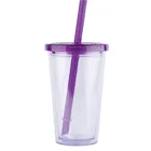 16oz double wall Custom Logo BPA free plastic tumbler travel reusable coffee tea cup coffee mug