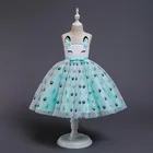 Fancy Colorful Unicorn Cartoon Princess Dress Baby Girls Clothes