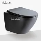 G13H301 First process matt black color wall hung toilet ceramic rimless toilet one piece toilet for wc