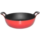 enamel cast iron casserole soup pot balti dish with wide loop handles