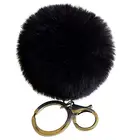 China supplier rex rabbit fur pelts fluffy fur ball key ring fur pom pom