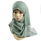 2019 New Luxury Crinkle Embroidered Lace Scarf Shawls Cotton Solid Color Retro Lace Floral Embroidery Muslim Hijab