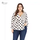 Latest Hot Selling Sexy Plus Size Women Polka Dot Blouse Shirt Design