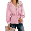 /product-detail/latest-design-long-sleeve-tops-button-down-pleated-v-neck-blouse-women-62385953450.html