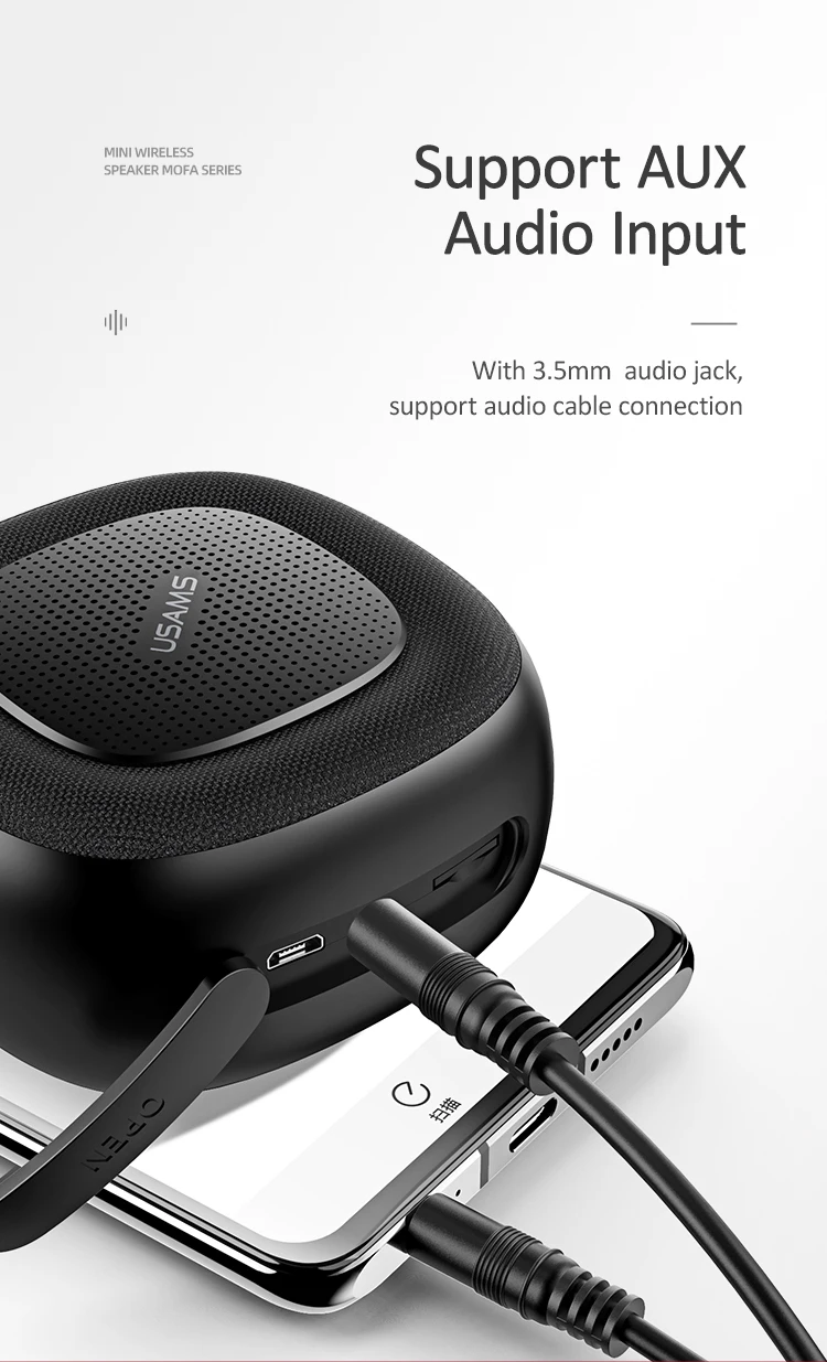 Usams High quality Mofa Series Hands-free Wireless Mini AUX Speaker - ANKUX.COM