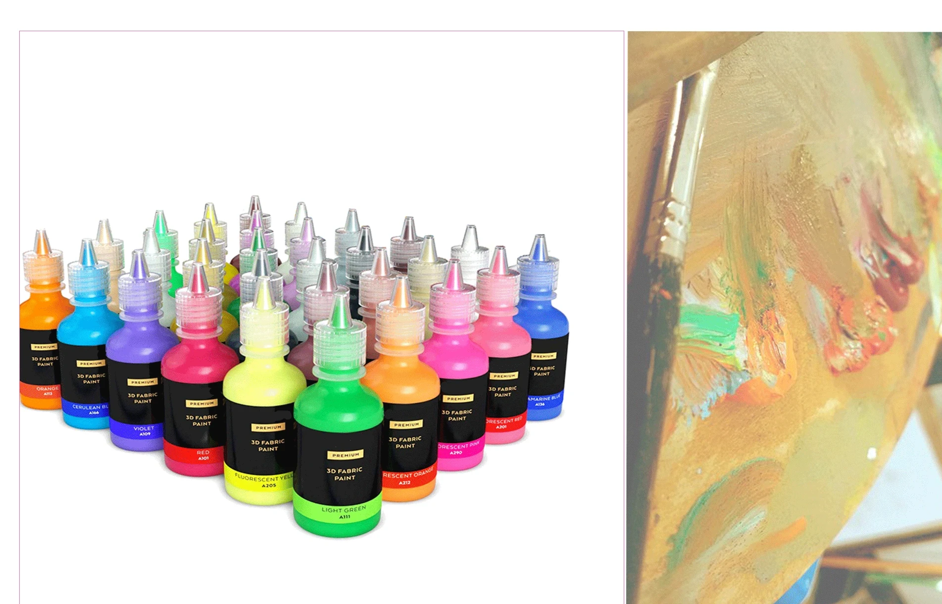 highly pigment vibrant colors non toxic puffy ffabric paints for