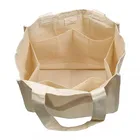 Canvas Cotton Bag Organic Printed Organic Calico Natural Cotton Luxury Multi Shopping Canvas 6 Bottle Wine Tote Bag