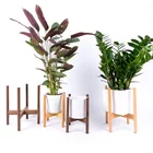 Wooden Flower Pot Nordic Concise Style Fixed Wooden Flower Pot Stand Adjustable Bamboo Plant Stands