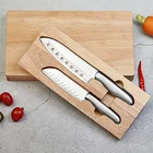 Justa 2020 New Arrival 2 in 1 Chopping Board 2 Pcs Hollow Handle Knife Set And Rubber Wood Cutting Boards With Knife Holder