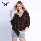 Sample supplied casual v-neck long sleeve blouses shirt tops for women