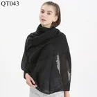 Wrinkle Scarf Pure Colour Bald Scarf Wrinkled Monochrome Neck Shawl Cotton Linen Wrinkled Head Scarf