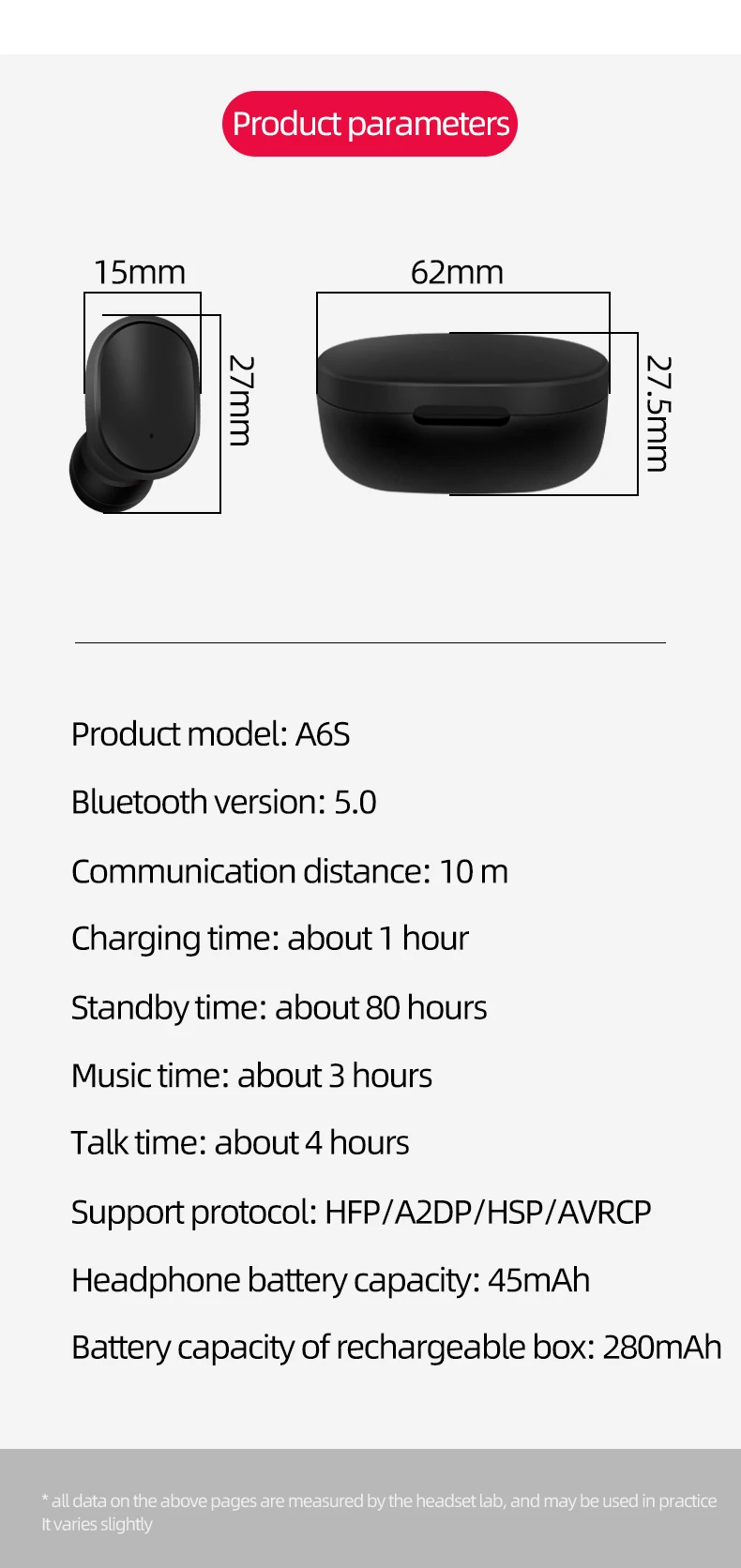 A6S Bluetooth Headsets VS Redmi Airdots Wireless Earbuds 5.0 TWS Earphone Noise Cancelling Mic for iPhone Xiaomi Huawei Samsung - ANKUX.COM
