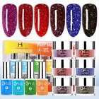 Red/Blue/Black Starry Sky Nail Dipping Powder Colors Kit for Starter Beginners G6407, New formula, Faster and Healthier