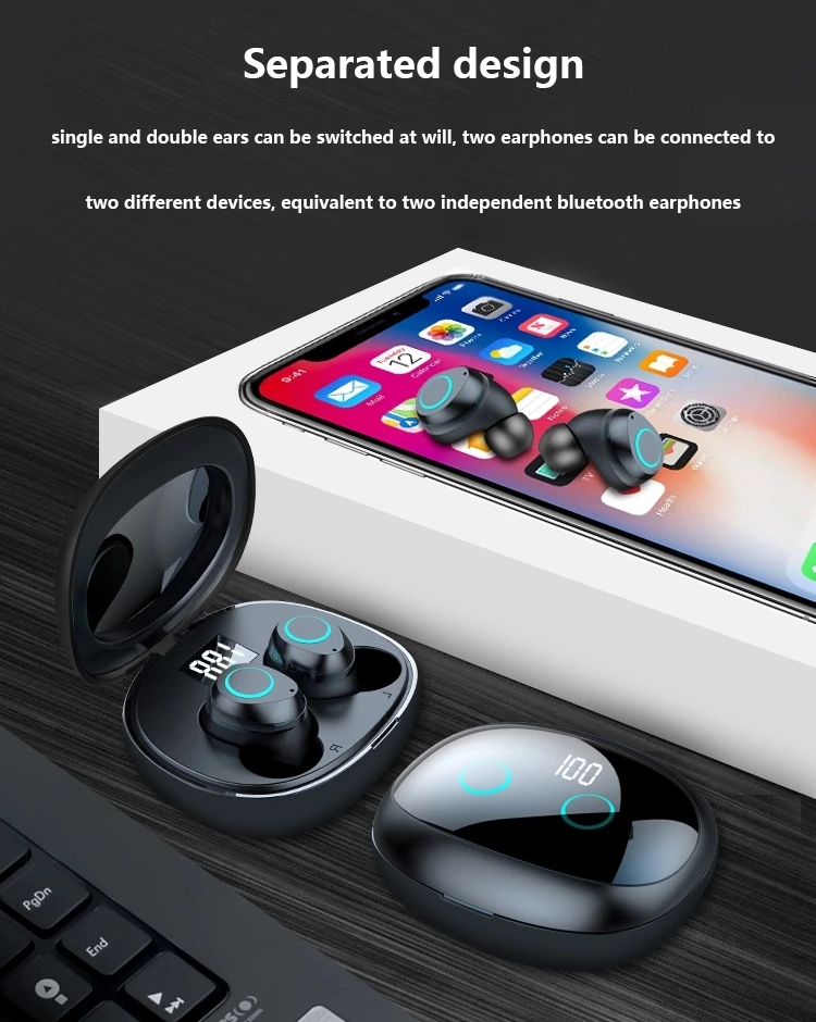 TWS Earphone Wireless Earphones Bluetooth Type-c Earbuds Earphone Waterproof 8D Surround 10 Hours - ANKUX.COM