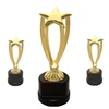 Metal customized corporate award trophy with wooden trophy base