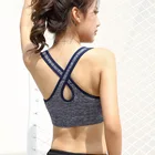 Amazon hot selling Sexy Athletic bra Cross clothes Straps gym Sports clothing with pocket for women