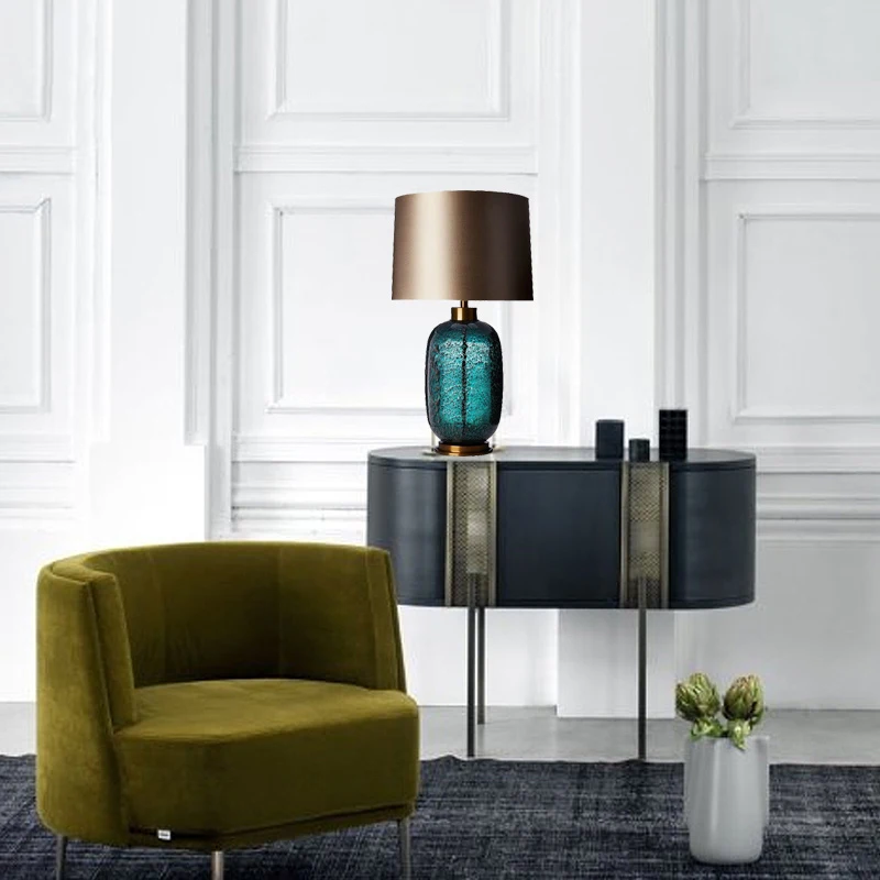 Decorative glass fabric modern home decor LED hotel home table light