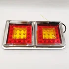 Rectangle Red Yellow Two Color 24V 50 Leds Rear Lights Trailer Combination Tail Lamps For Truck