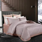 Breathable polyester fiber silk cotton Jacquard 4 pcs bedding set hotel homr bed linen bedding sheet sets bedding article