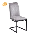 Modern fabric powder coated metal leg leather dining chair high back comfort seat bow chair metal fabric leisure chair