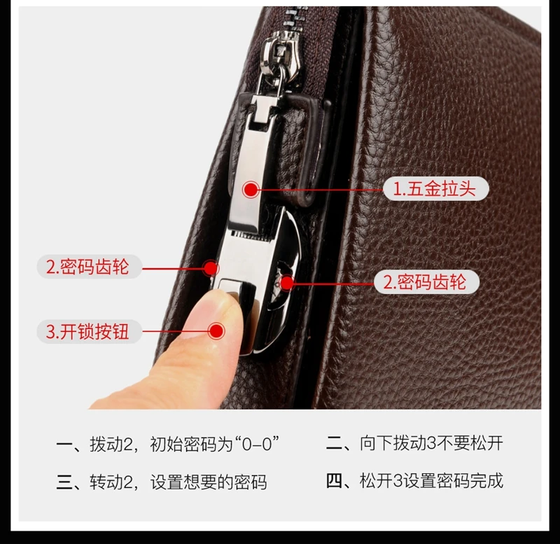 Yingbanglareen — sac à main anti-vol pour hommes, nouvelle collection, sac d'affaires décontracté, pochette, grande capacité