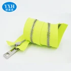Fashion #5 long chain copper teeth yard closed end metal zipper runners for jeans shoes tent multi color