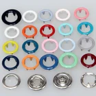Flatback Snap Metal Button Custom 4 Part Silver Color 10mm Metal Ring Prong Snap Button For Babies Clothing
