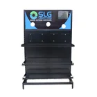 Light Store Black 3 Layer Metal Plate Product Display Stand Fashion Led Lamp Rack Display Shelf