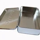 Plain silver rectangular packaging container cosmetic gift box empty aluminum tin box