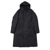 FW2019 Winter Wear Plain Black OEM Men's Softshell Nylon Down Coats Hooded Overcoats