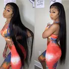 360 Lace Wig Transparent 16 18 20 22 24 Inch Straight 360 Lace Closure Raw Human Hair Wig