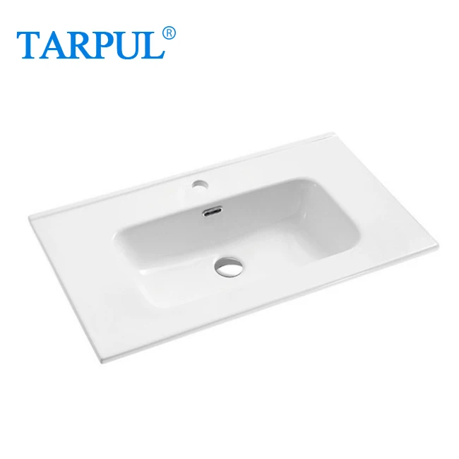 Hot Selling Counter Rectangle Ceramic Vanity Feather Edge Sink Modern China Factory Sanitary Ware Bathroom Sink manufacture