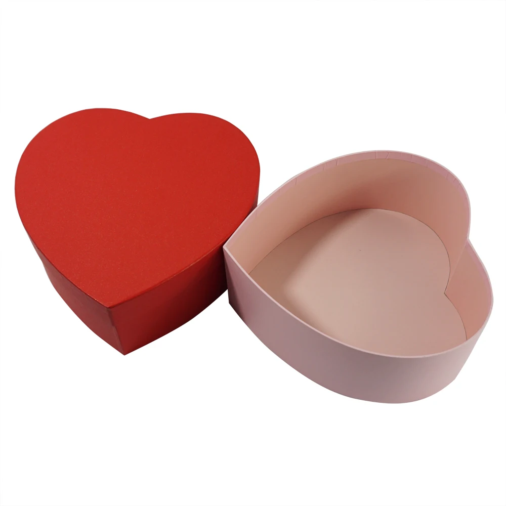 cardboard black pink red heart-shaped valentines day gift box