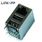 Single Port RJ45 Magnetic Module With Dual USB 0892-1GX1-62