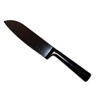 Set Japanese Style 6pcs Full Spray Non-stick Black Stainless Steel Grooved Cooking Kitchen Knives Set