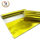 Golden Embossing Plaid aluminum foil roll thickness 0.012MM for Household packaging/Christmas shiny gift paper/DIY