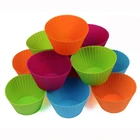 Fda Approved 12Pcs Pack Muffin Cup Cake Set Baking Molds Liners Cups Plastic Holder Mold Decorating Pan Mould Silicone Cupcake