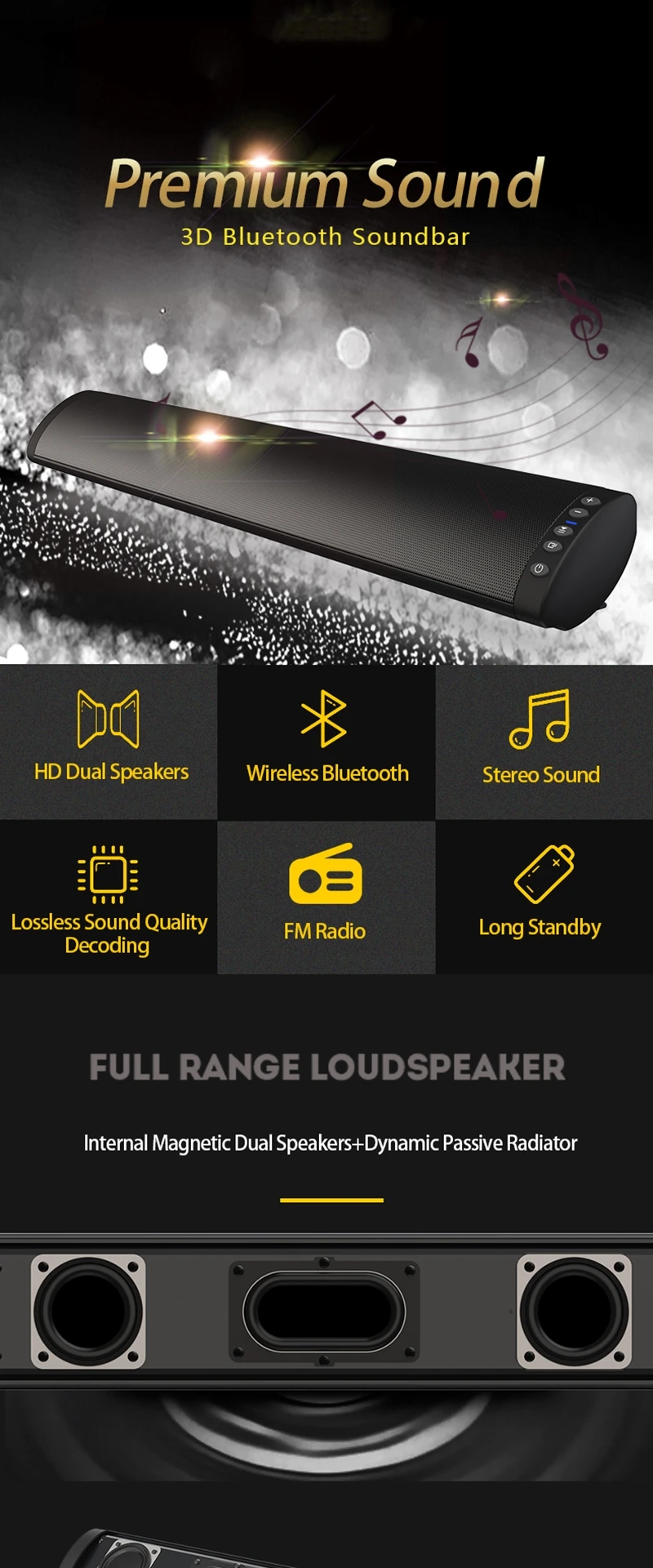 Best wall mount sound bar home theater system speaker with subwoofer bluetooth - ANKUX.COM