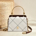 Wholesale latest design women ladies handbags lattice pattern genuine leather crossbody bag