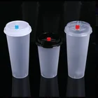 Disposable injection molding custom made tea PP plastic frosted cup with PP lid