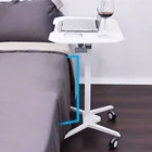 Movable adjustable height W/ wheels small tilting top laptop table for bed