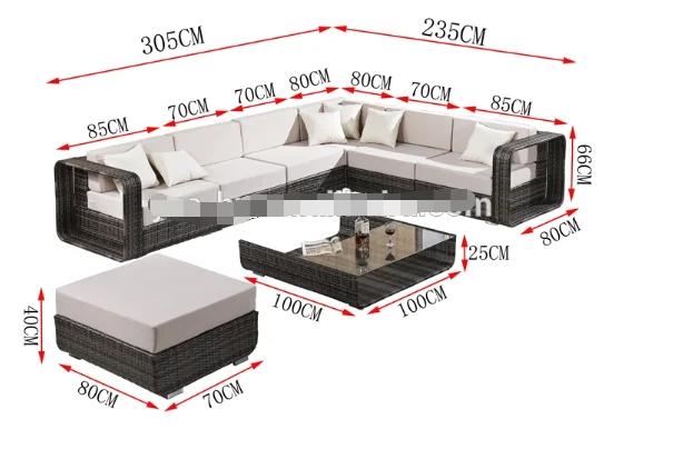 New arrival unique design garden furniture modern wicker sofa set
