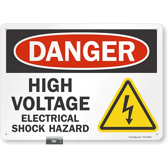 10 "x 14" SmartSign Danger-Высокое напряжение электрического удара опасности знак опасности высокого напряжения предупреждающий знак