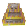 Cheap custom printing cupcake boxes with transparent pvc window,cake box