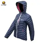 Wholesale blue lady padded jacket with hood waterproof nylon jacket women's quilting padded jacket woman's winter coat