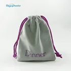 China Supplier High End Luxury Jewelry Gift Packaging Pouch Flap Custom Velvet Bag